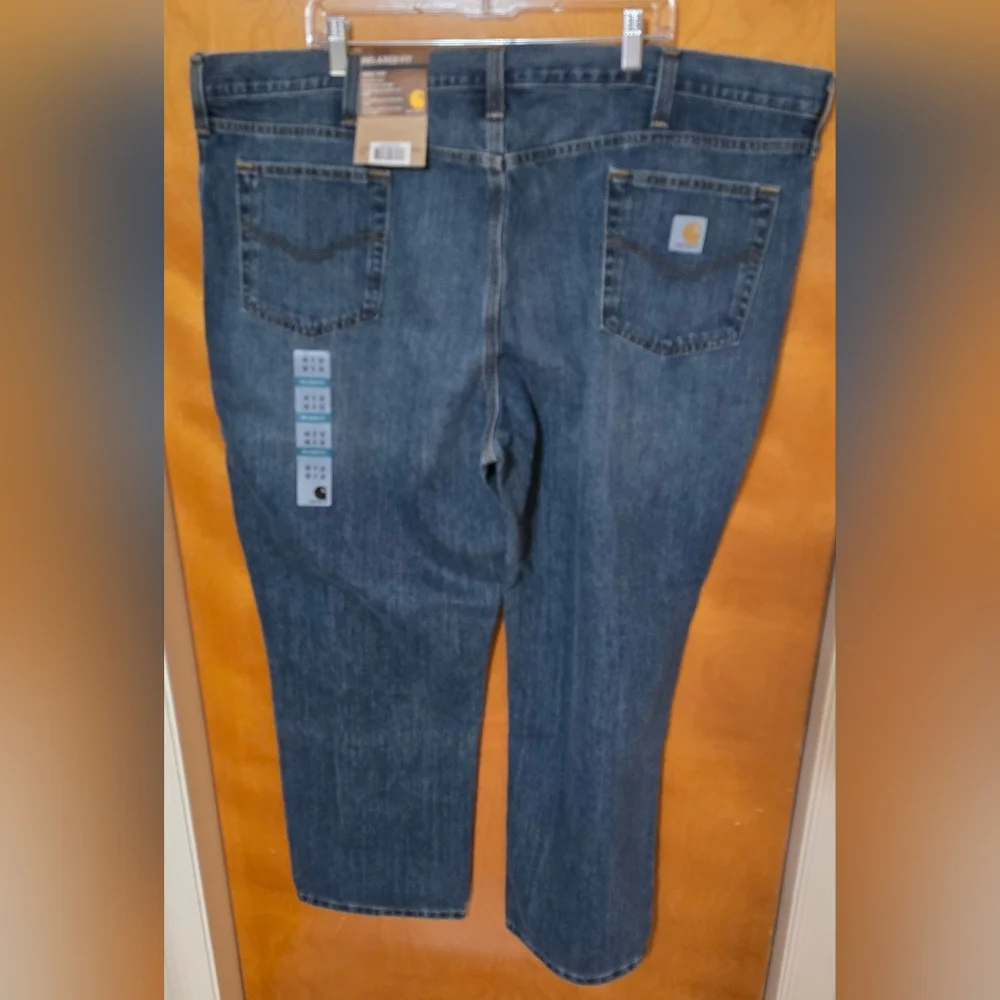 Carhartt Men's Size 48 X 30 Relaxed Fit Jeans Medium Wash 5 Pocket Workwear NWT - Picture 3 of 9